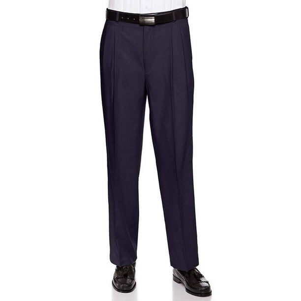 RGM Mens Pleated Front Dress Pants Wool Blend Long Formal Pants for Men