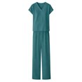 thumbnail image 4 of Tops de Mujer Vestido Casual de Manga Larga de Color Sólido Suelto Cuello en V con Pantalones Falda Bolsillo Pantalones Cortos Conjunto, Trajes de Calentamiento de la Mujer 2 Piezas Conjunto de Vestu, 4 of 7