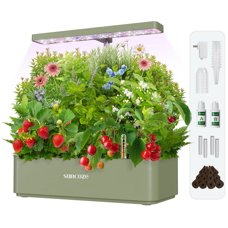SUNCOZE 12 Pods Indoor Hydroponic Growing System, Herb Garden Kit