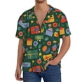 thumbnail image 3 of Honeii 's Christmas Gift for men's short-sleeved button-up collared shirt featuring a pocket, perfect for beach vacations, and travel adventures., 3 of 5