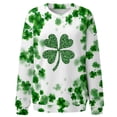 thumbnail image 4 of Plebaso Chandail en Molleton de la Saint-Patrick pour Femmes Imprimé Trèfle Col Rond Manches Longues Chandail P-5TG, 4 of 4