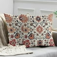 thumbnail image 3 of Boho Floral Pillow Covers 18x18 Inch Set of 2 Burnt Orange Bohemian Ethnic Style Vintage Carpet Pattern Throw Pillows Decorative Farmhouse Square Cushion Cover for Sofa Couch Porch Bedroom Decor, 3 of 6
