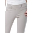 thumbnail image 2 of Fishers Finery Women's Ponte Stretch Skinny Straight Leg Business Casual Pants - Pull On Mid Rise with Belt Loops (Gray, M Petite), 2 of 5
