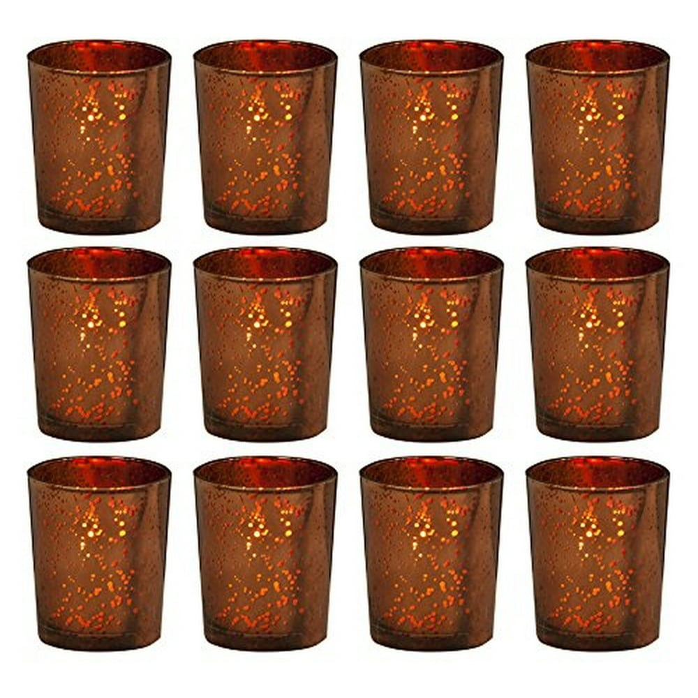 Biedermann And Sons 12 Count Rustic Glass Votive Candle Holders Brown