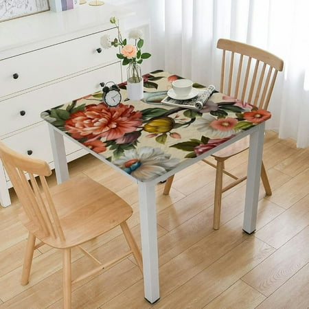 

Facannap Birds Flowers Floral Pattern Square Tablecloth 100% Polyester Fiber 46*46