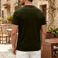 thumbnail image 5 of Men's Cotton T Shirts Short Sleeve Casual V Neck Solid Color T-Shirt Soft V Neck Lightweight Breathable Tee Classic Plain Shirts, L, 5 of 9