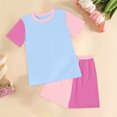 thumbnail image 2 of Toddler Girl Outfits 4T Toddler Girl's 2 Piece Summer Outfits Short Sleeve Tee Tops and Floral Print Shorts Set, 2 of 4