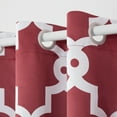 thumbnail image 4 of TOWN & COUNTRY EVERYDAY Ironwork Geo Trellis Sateen Indoor Curtains, Room Darkening Blackout, Grommet Top, Energy Efficient, 2-Pack Set, 52"x108", Burgundy, 4 of 10
