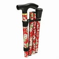 thumbnail image 3 of Wholesale Adjustable Aluminum Alloy Folding Cane with Non-Slip Base – 5-Section Telescopic Design for Elderly, Compact Storage & Outdoor Hiking Use, Blue Patterned Walking Stick for Safe Mobility, 3 of 6