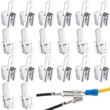 Dual Male Piggyback Spade Connectors, 3 Way Electrical Female Male Spade Crimp Terminals Assortment Kit Silver