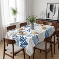 thumbnail image 6 of Navy Blue Coastal Table Cloth Waterproof Tablecloths, Summer Beach Coral Shell Ocean Tablecloth Dining Table Cover for Kitchen Party Tabletop Outdoor, Rectangle Tablecloth 60x84 Inch, 6 of 9