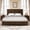 53.94”Walnut, variant on Mirightone Farmhouse King Size Bed Frame with Tall Headboard & Footboard and Built-in Charging Station, Wooden King Bed Frame with Wood Panel Bed Base, No Squeak, Rich Brown