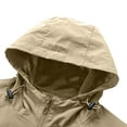 thumbnail image 4 of M-5X Plus Size Rain Jackets for Men with Pockets and Hooded Zip Up Hoodies Casual Lightweight Solid Color Long Sleeve Hiking Outerwear Raincoats, 4 of 7