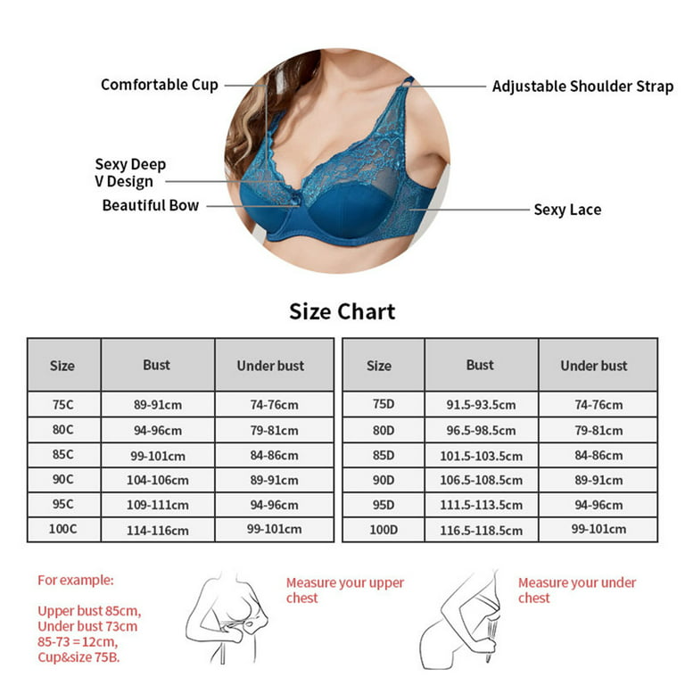 Bras For Women Lace Bra Underwear Female Bra Thin Cup Bra Push Up Underwear  Plus Size Solid Lace Bra