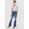 thumbnail image 2 of Women's WAX Distressed Flare Jeans, 2 of 4