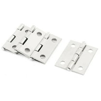 Unique Bargains 1.5" Length Foldable Cupboard Closet Door Hinges Silver Tone 4Pcs