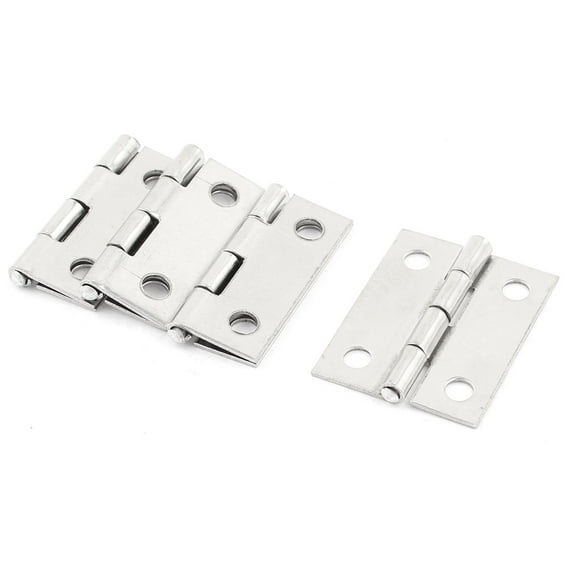 Unique Bargains 1.5" Length Foldable Cupboard Closet Door Hinges Silver Tone 4Pcs