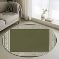thumbnail image 2 of Olive Green Greek Key Large Area Rugs for Bedroom Living Room, Soft Non Slip Carpet Bedside Rug, Geometric Greece Ancient Farmhouse Geo Round Floor Cover Kitchen Accent Rug 4' for Dining Room/Office, 2 of 9