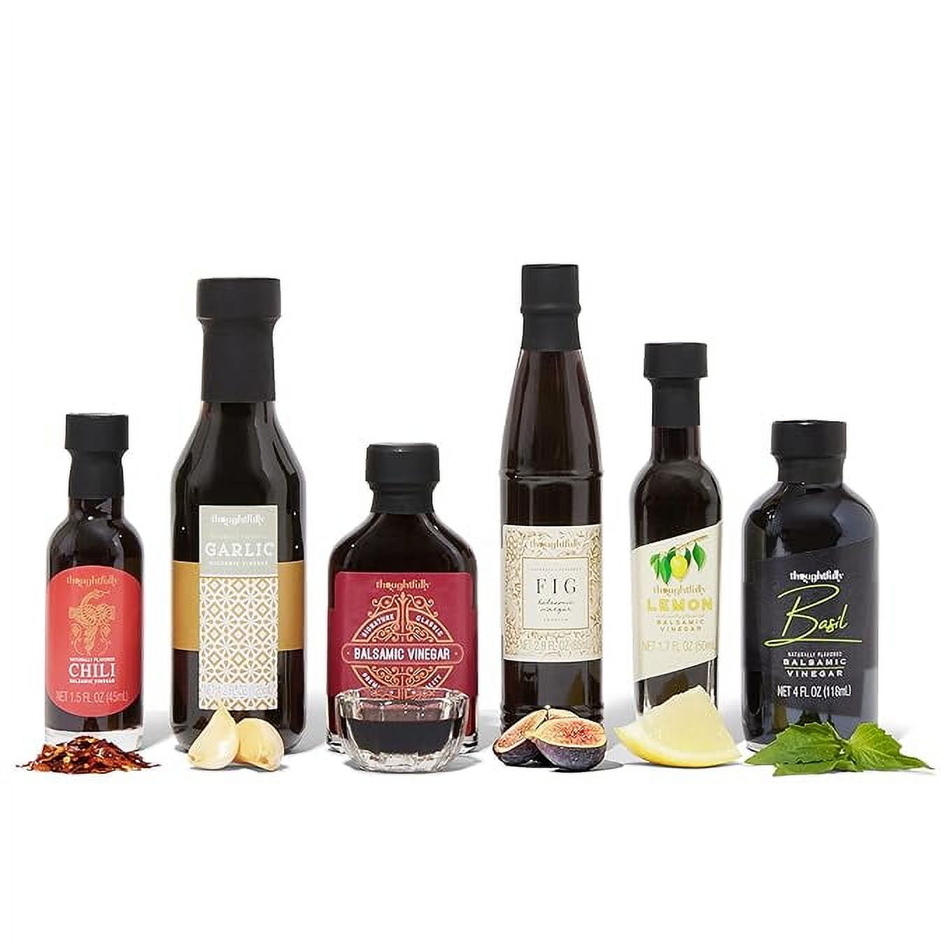 Thoughtfully Gourmet Barrel-Aged Balsamic Vinegar Holiday Gift Set, 6 Flavored Varieties