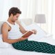 thumbnail image 5 of Balery Black And Teal Checkerboard Pantalones de pijama para hombre, pijama ultraligero, pantalón de descanso-Small, 5 of 6