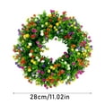 thumbnail image 3 of Piwvid Spring Summer Wreath for Front Door, Farmhouse Colorful Artificial Eucalyptus and Flower Wreath, 28cm All Season Welcome Sign for Home Porch Decor, 3 of 7