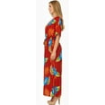 thumbnail image 3 of HAPPY BAY Women's Summer Loungewear Loose Slit Dress Caftan Maxi House Sleep Shirt for Women 2X-3X Ox Blood_AC382, 3 of 5