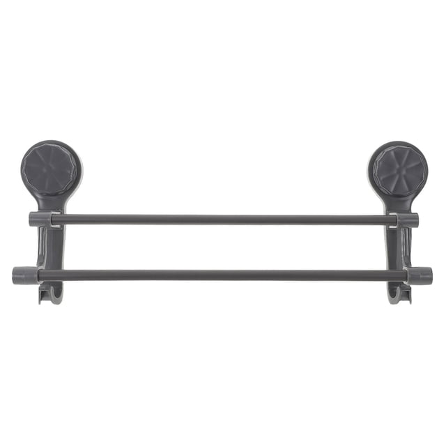 EXHUMKY Organizador De Toallas Con Doble Barra Y Ventosas Para Montaje Fácil Sin Herramientas Color