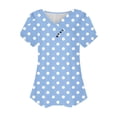 thumbnail image 5 of Zwiiyzr Women's Casual T-Shirt V-Neck Casual Short Sleeved Blouse Light Blue (M), 5 of 5
