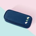 thumbnail image 6 of Large Pencil Case for Ki-ds, Blue Fabric Cute Sch-ool Supplies Pouch with Multiple Compartments & Zipper Closure, Stationery Organizer, 6 of 6