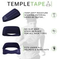 thumbnail image 3 of Temple Tape Four Inch Moisture Wicking Workout Sweatband; Absorbs & Evaporates Sweat 8x Faster - 2 pack Navy - Grey, 3 of 5