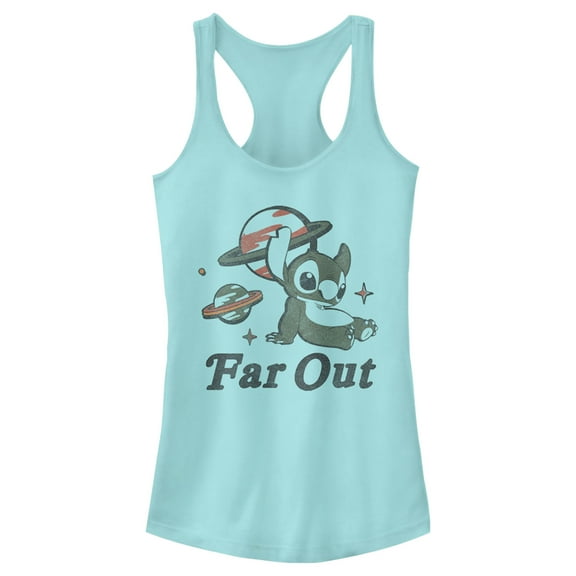 Junior's Lilo & Stitch Far Out Racerback Tank Top Cancun X Small