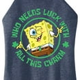 thumbnail image 3 of SpongeBob SquarePants - Who Needs Luck With This Charm - Juniors High Neck Tank Top, 3 of 6