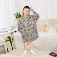 thumbnail image 6 of FORMRS Wearable Blanket Hoodie with Sleeves for Kids Cozy Flannel Sweatshirt, Gray Acorns Pattern, 6 of 7