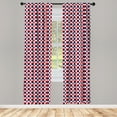 thumbnail image 3 of Ambesonne Geometric Curtains, Red Circles Rounds, Pair of 28"x95", Navy Blue Red and White, 3 of 5