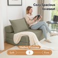 thumbnail image 3 of Leumius Folding Sofa Bed,Memory Foam Sleeper Lounge Chair Bed with Pillow, Floor Mattress Couch with Backrest for Living Room/Dorm/Guest Room/Home Office,Green, 3 of 11