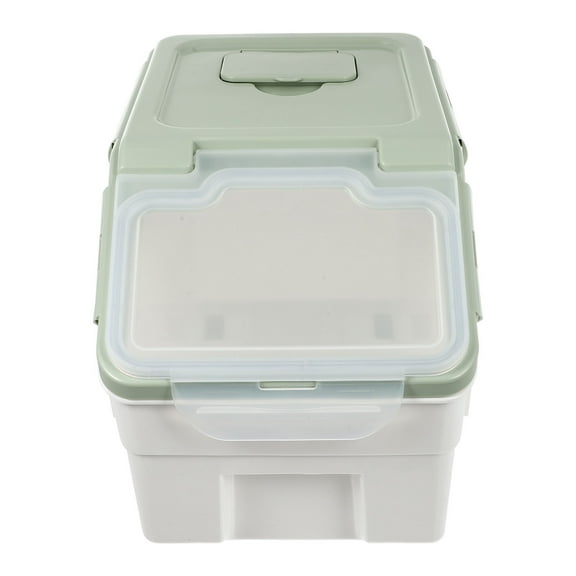 Soimiss 1Pc Green Sealed Pet Food Bucket Food Storage Bin with Wear Resistant Material
