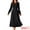Black, variant on DARING DIVA Frilled Crewneck Long Sleeve Midi Fall Dress M Red