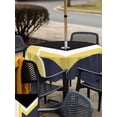 thumbnail image 5 of Outdoor Tablecloth with Umbrella Hole for Patio/Picnic/Party/Camping, Yellow Black Geometric Waterproof Table Cloth Square Cover Washable, Modern Abstract Lines Color Blocks (60"x 60"), 5 of 8