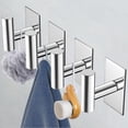 thumbnail image 2 of Wall Towel Hooks, Heavy Duty Sticky Holder Waterproof Towel Hooks for Hanging Coat, Clothes, Closet Hook Wall Mount for Kitchen (Chrome, Adhesive 4 Pack), 2 of 13