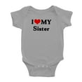thumbnail image 3 of I Love My Sister Brother Baby Bodysuits Twinss Twins Clothes Gift (Gray, 0-3M), 3 of 5