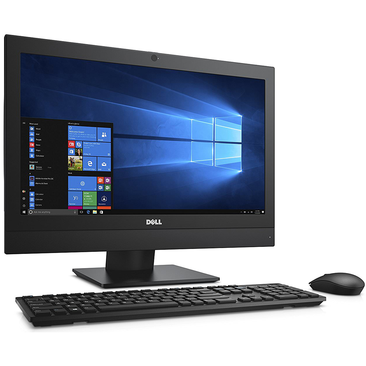Dell Opt 5250 All In One Computer 21.5" HD Display, Intel Core i5-7500 7th Gen Processor, 16GB Memory, 256GB SSD, Windows 10 Home, HDMI, Displayport, Black, 1 Year Warranty (Used, Like New) - image 2 of 6
