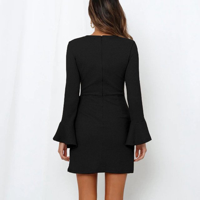 Vestido, Cómodo Puños De Encaje Con Volantes Transpirable Dobladillo Irregular Cuello Redondo Vestido De Mujer Para Citas Para Trabajar