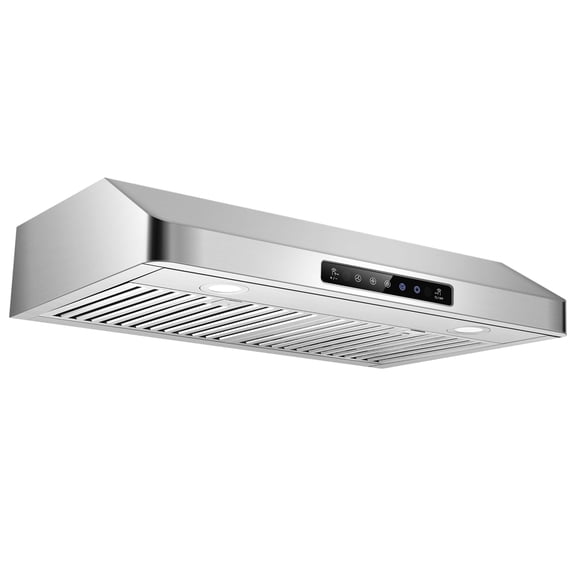AAOBOSI 30 inch Under Cabinet Range Hood, 3-Speed Stainless Steel Kitchen Vent Hood with Gesture & Touch Control, LED Lights Exhaust Fan, Upgraded