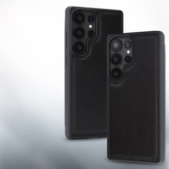 For Samsung Galaxy S26 Ultra Phone Case,Unique Durable Lychee Pattern PU Leather Back,Simple Ultra Slim Anti-Scratch Protection,Shokcproof Anti-fall Thin Fit Phone Case Cover,Black