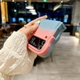 thumbnail image 5 of Stylish Phone Case for Samsung Galaxy Z Flip 3, Gradient Color Design Wave Frame Cover Shockproof Anti-Scratch Drop Protective Slim Fit Bumper Case for Girls Women, Blue, 5 of 9