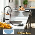 thumbnail image 2 of WOWOW Kitchen sink faucet, Brushed gray kitchen faucet with pull-down spray, 360 degree rotating sprinkler, three spraying modes, pull-down faucet, stainless steel, single handle, high arc, 2 of 7
