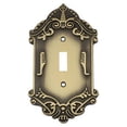 thumbnail image 2 of nostalgic warehouse 720082 victorian switch plate with single toggle, unlacquered brass, 2 of 7