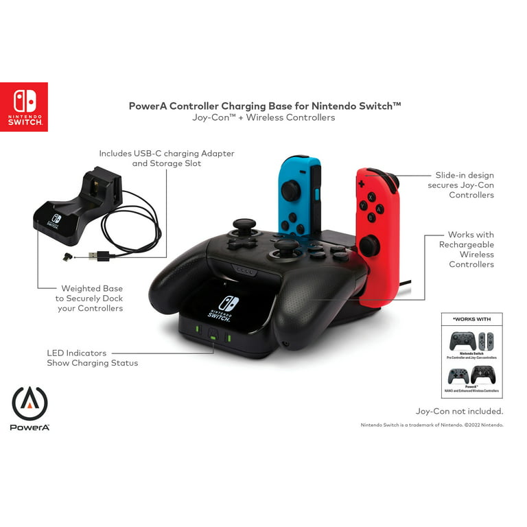 emocional Simetría cálmese PowerA Controller Charging Base for Nintendo Switch - Walmart.com