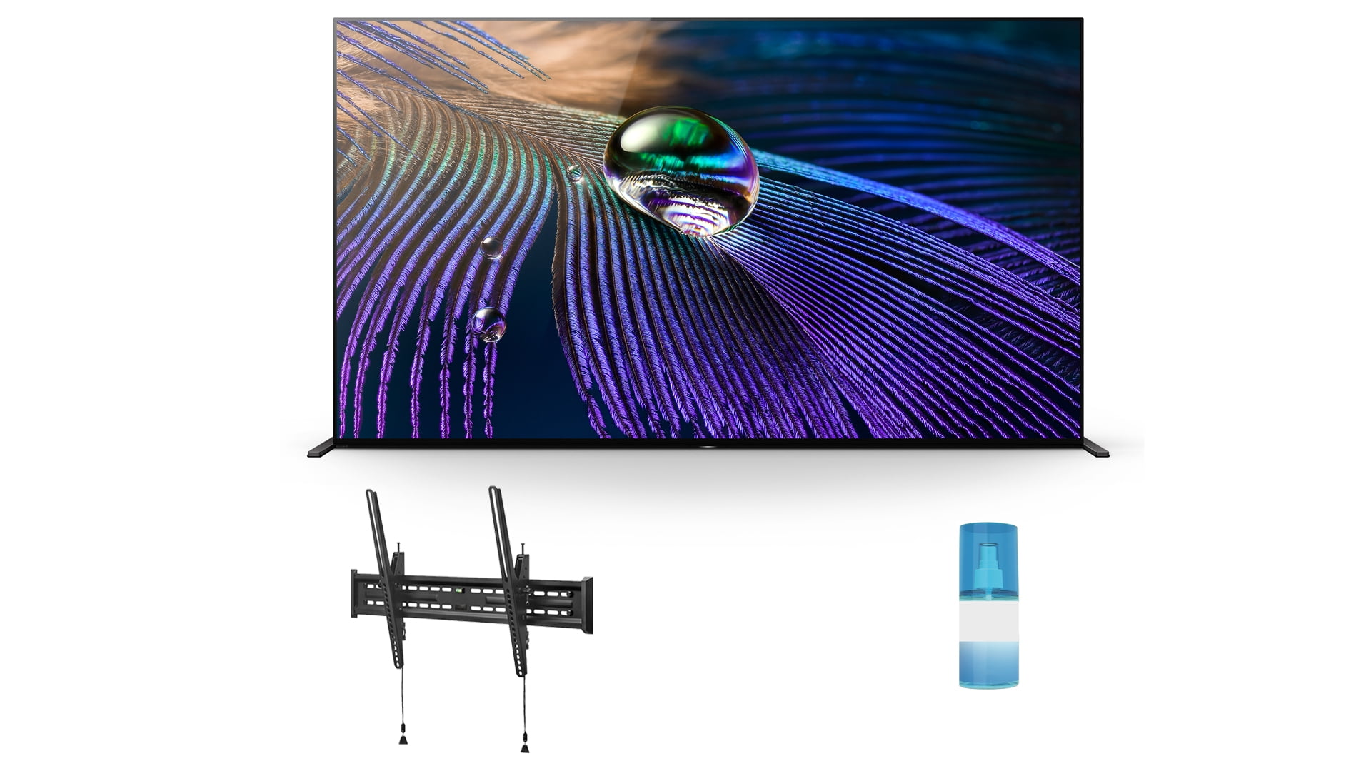 Sony XR-55A80J 55 OLED BRAVIA XR 4K Ultra HD Smart TV with a Walts TV Large/Extra Large Full Motion Mount for 43-90 Compatible TV's and a Walts HDTV Screen Cleaner Kit 2021 