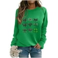 thumbnail image 2 of Craaazy Women's St Patricks Day Sweatshirts with Green Shamrock, 2 of 6